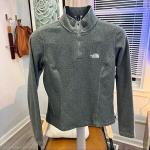 The North Face Women's Grey Quarter Zip Pullover Jacket Size Small Cozy Fleece